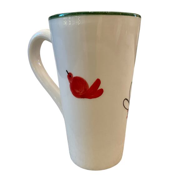 VIETRI Old St. Nick Latte Mug with Birds Hand Painted Santa Claus Made in Italy - Picture 6 of 13